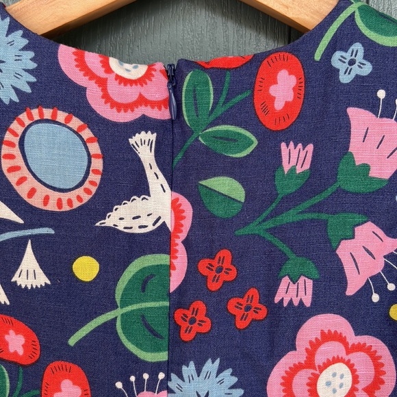 Mini Boden Floral Kids Dress - Blue and Pink - Picture 4 of 10